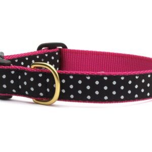Up Country Black White Dot Dog Collar